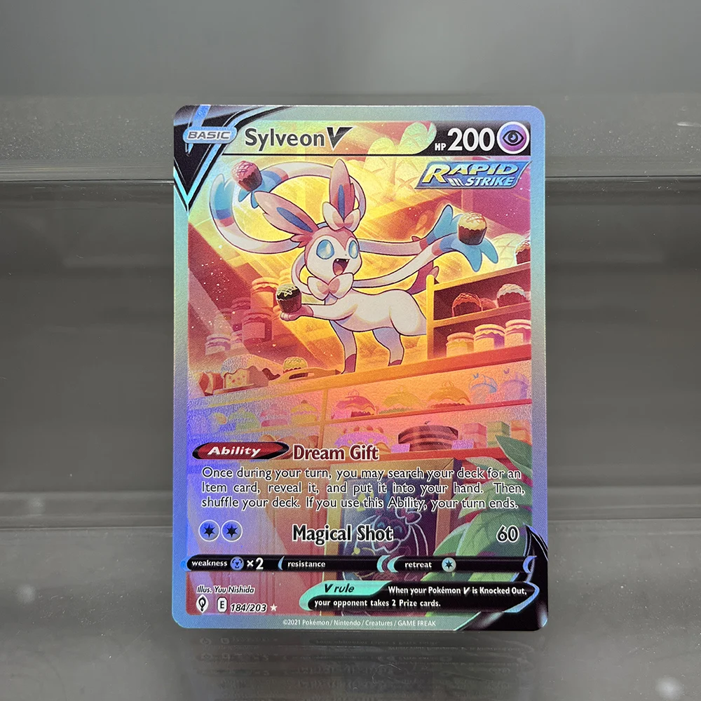 Folie PKM Einzelkarten Pikachu Charizard EX Bubble Mew Game Seltene Sammelkarten PTCG Rainbow Proxy Cards