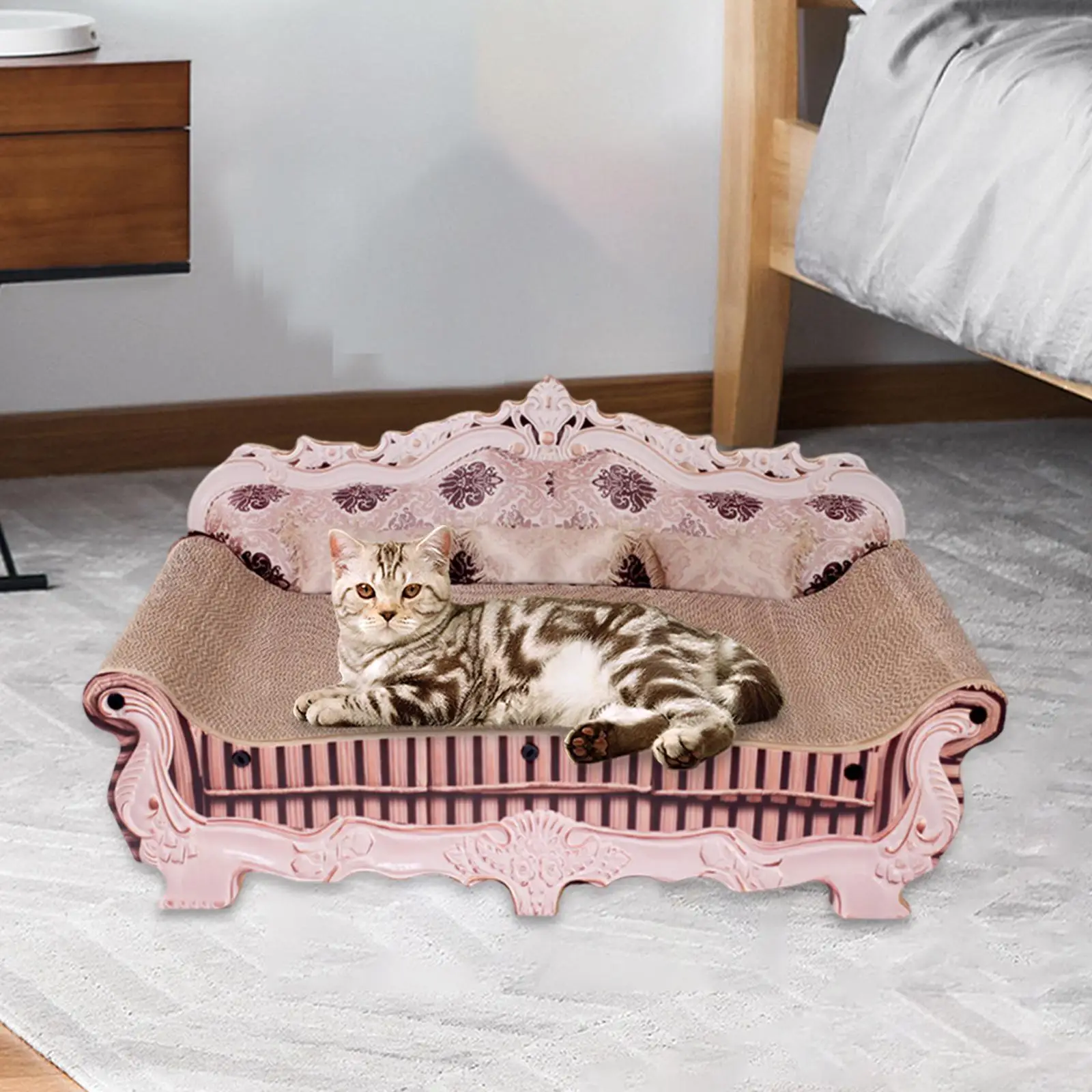 Rascador sofá para gatos con nido – Tabla para afilar garras - imagen 2