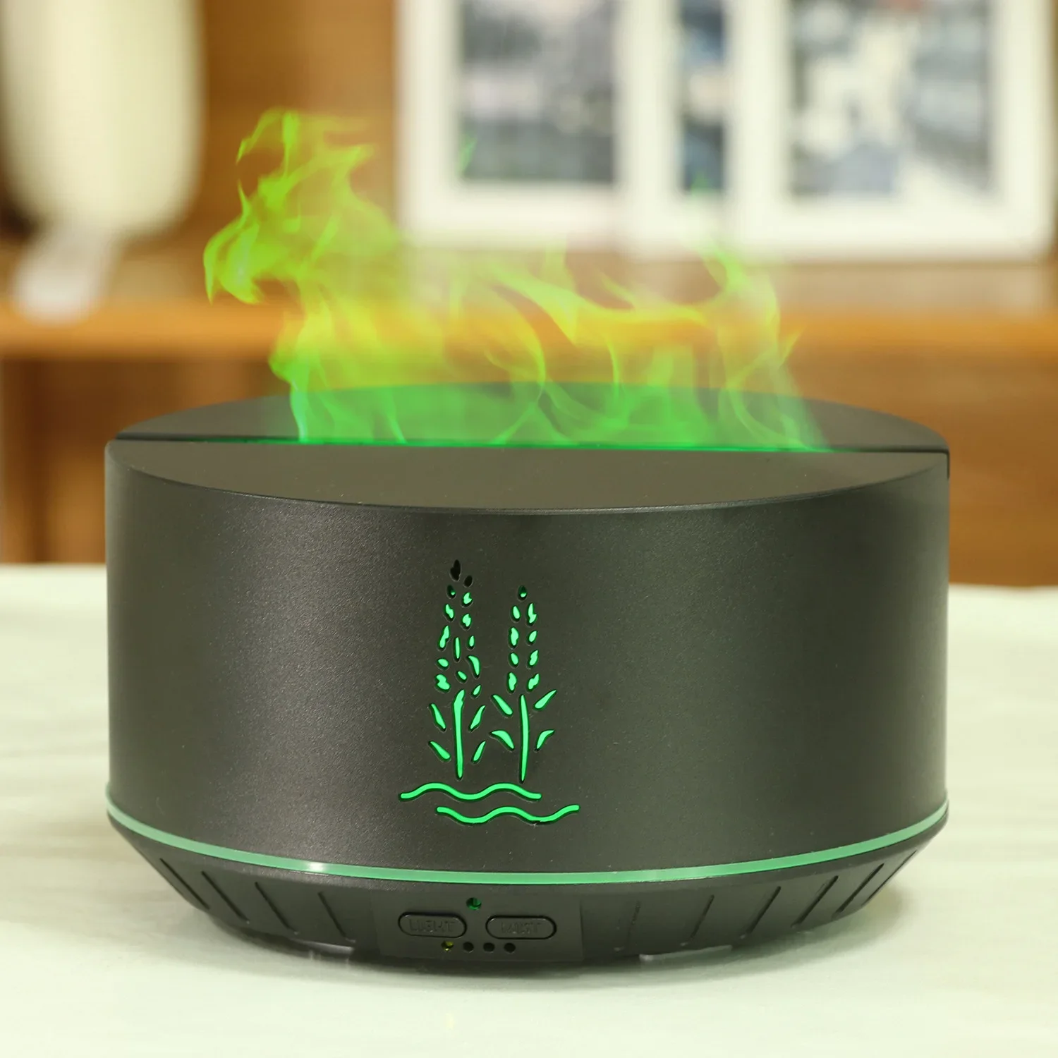 New Flame Humidifier Ultrasonic Air Humidifier Aromatherapy Machine Bedroom Desktop Creative Essential Oil Night Light Fragrance