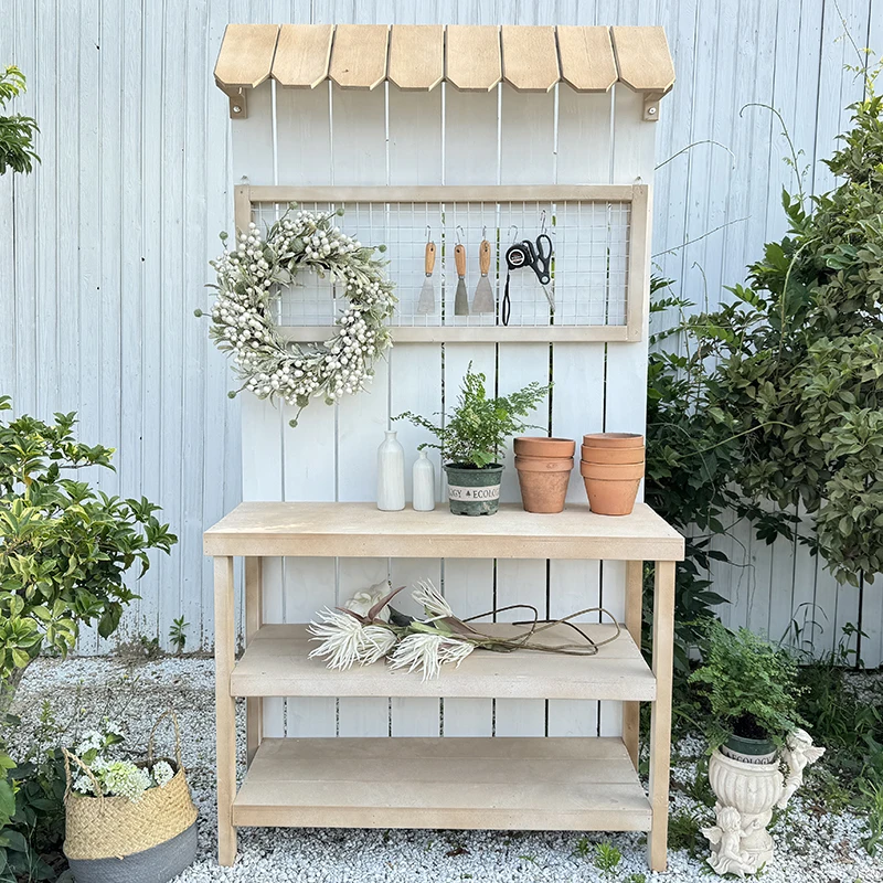 

Антикоррозионная деревянная фоновая панель, карниз, подставка для цветов, настольная полка, садовый верстак из цельного дерева, полка, витрина