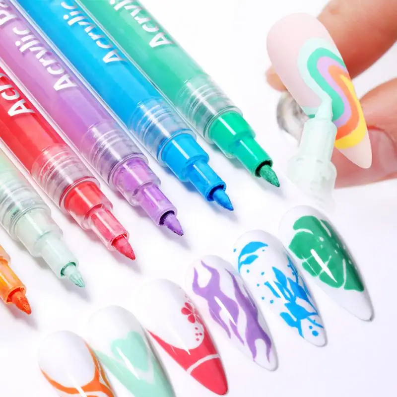 1~4PCS Manicure Nails Colorful Waterproof Pen Nail Accessories Nails Drawing Pen Flower Pattern Painting Pen