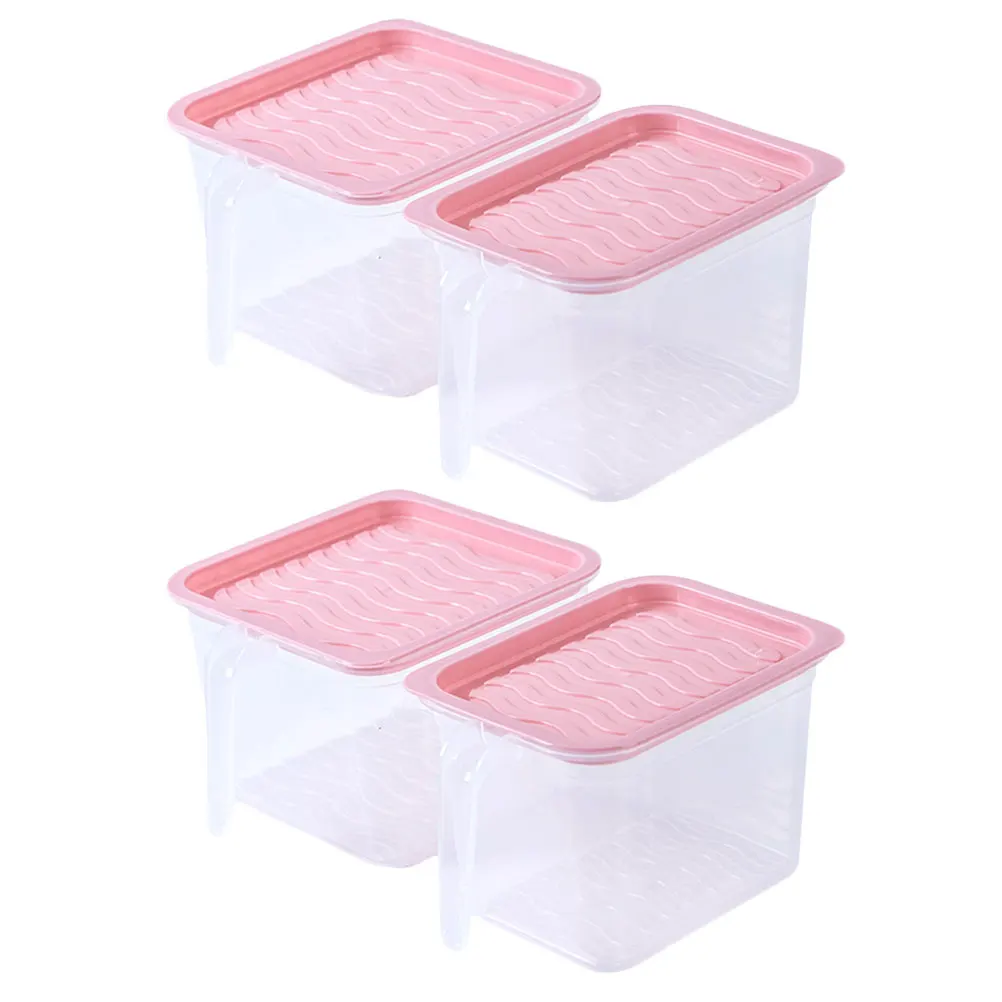 

4PCS Refrigerator Food Storage Boxes PP Material Sealed Kitchen Home Fridge Crisper Vegetable Container Storage Box