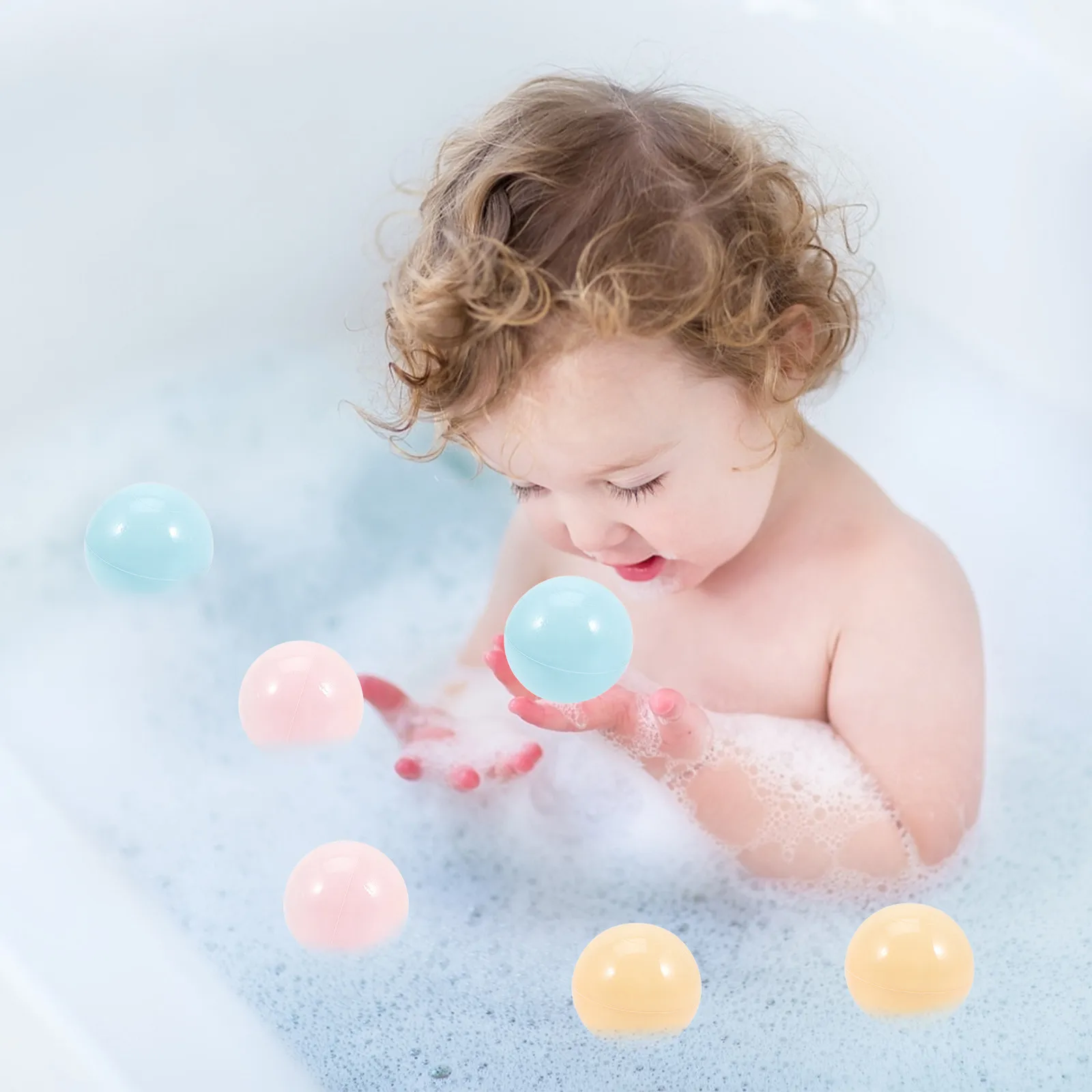 50Pcs Pool Tent Game Round Ocean Balls Creative Educational Swimming Pits Balls Kids Amusement Ballpit Party Activity