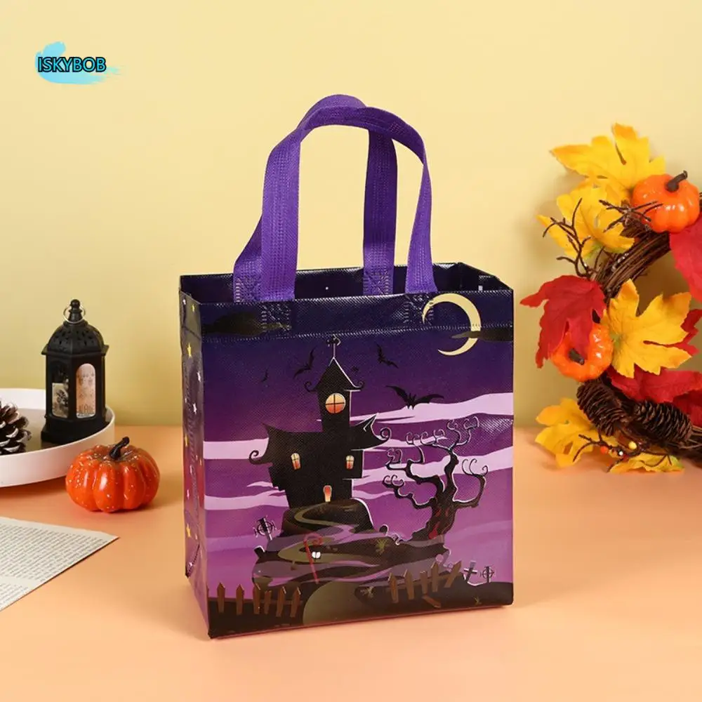 

Foldable Witch Halloween Non-woven Bag Handbag Pumpkin Halloween Tote Bag Storage Organizer Candy Bag Halloween Gift Bag Girl