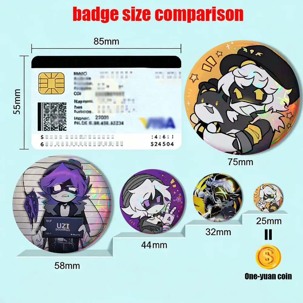cool N and Uzi Murder Drones HD Print 58mm 44mm Lapel Pins Pretty Derby Round Display Brooches Brooch Badges