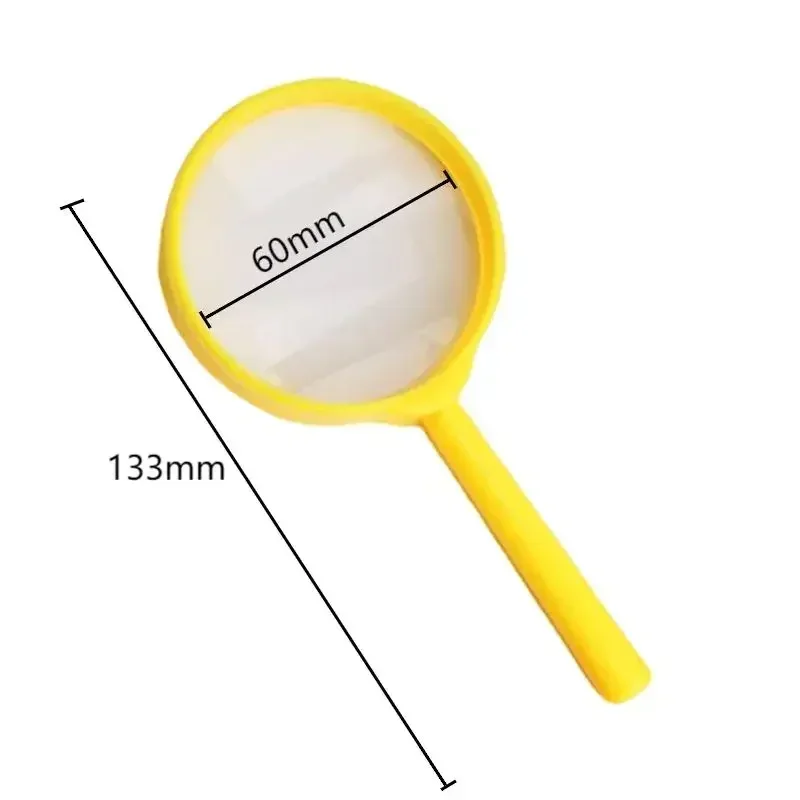 1PC 3X Colorful Handheld Magnifier Portable Mini Magnifying Glass Lens For Reading Kids Scientific Laboratory 60mm