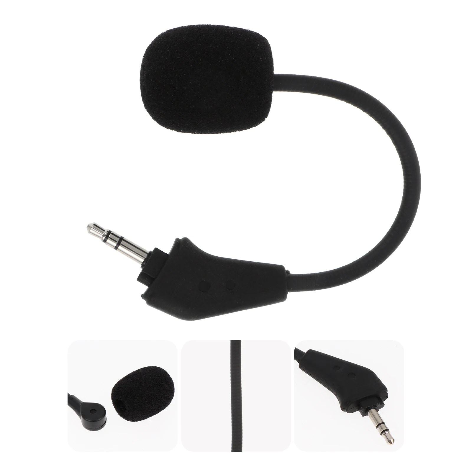 

Metal Gooseneck Headphone for Computer Gaming 3 Pole Gaming Headphone Microphone Stereo In line Headset Speaker
