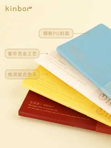 Kinbor Veckoplanerare Anteckningsbok Odaterad Agenda Schema Daglig Månadsjournal Bok Bärbar Rekord Dagbok Plan Anteckningsblock Skrivbordsmaterial 10 best sales Muji-penna - №8