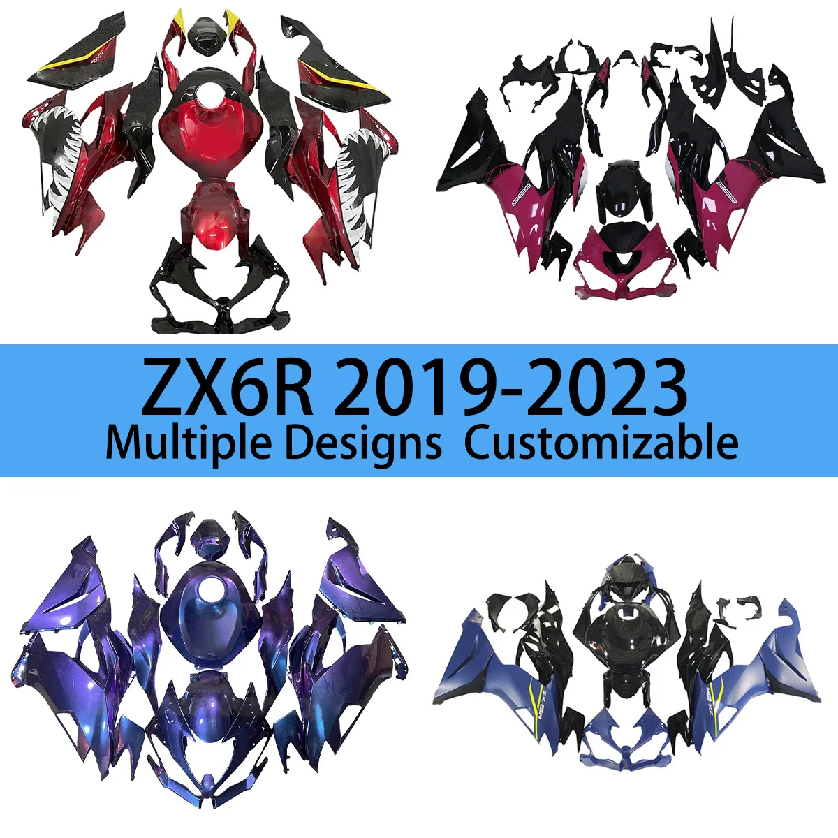 ZX 6R 2019 2020 2021 2022 2023 Motorcycle Parts Fairings for KAWASAKI 636 ZX6R 19 20 21 22 23 Aftermarket Fairing Panel Kit