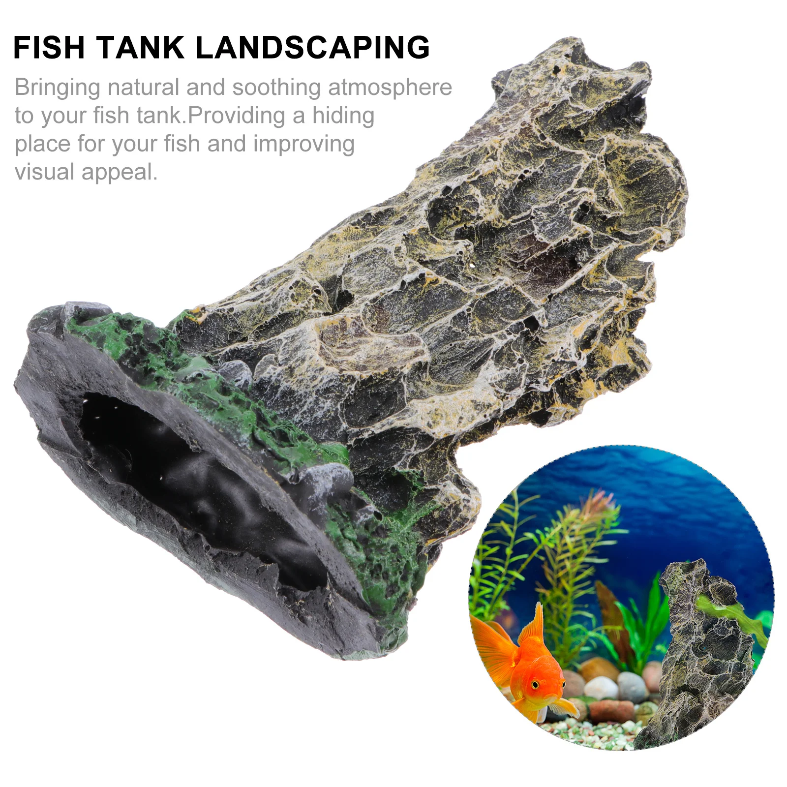 

Aquarium Ornament Resin Stone Landscape Decor Fish Tank Decoration Realistic Simulation Gift Idea Durable