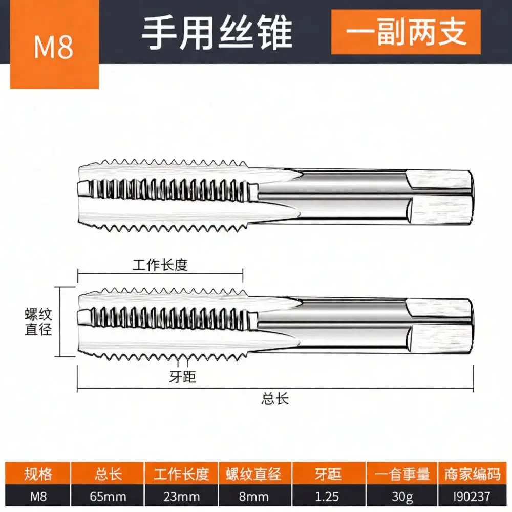 For Niuxiang Industrial Precision Hand Tap Set Metric Straight Flute Threading Tool High Durability Metal Processing Gear