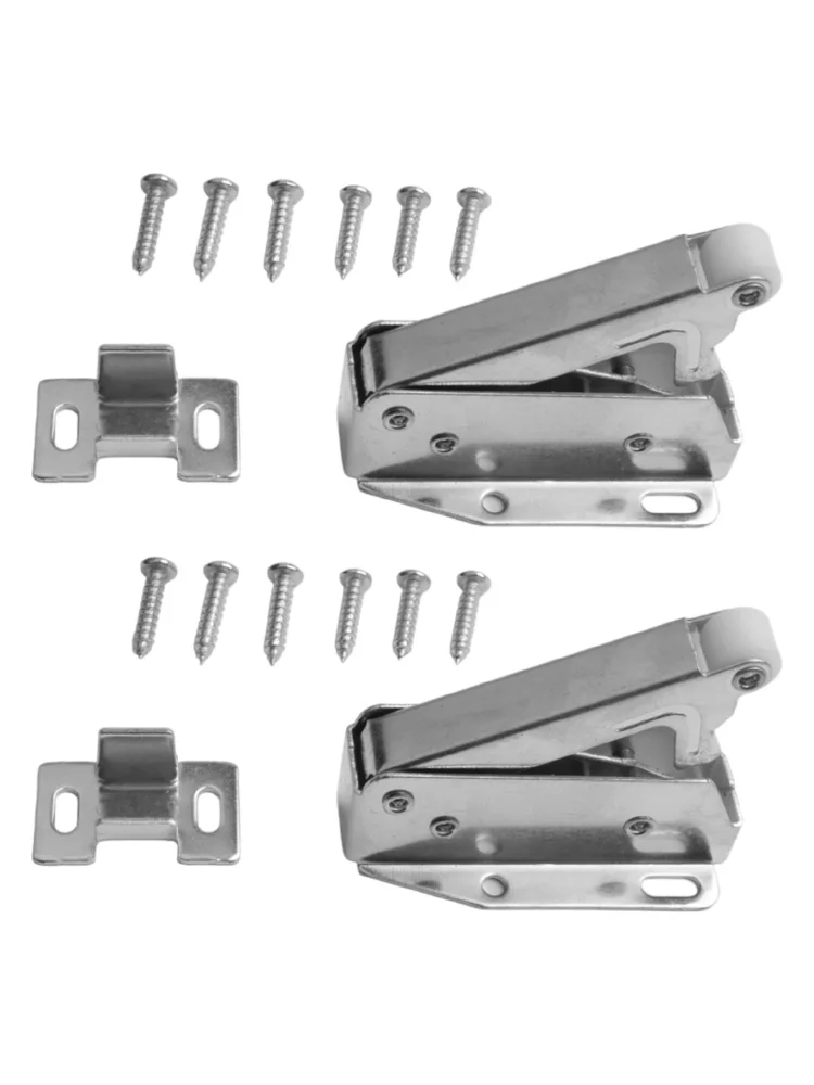 2Set Cabinet Door Bouncer Automatic Spring Snap Push In System Elephant Trunk Lock With Screws For Cabinet Door Accessories