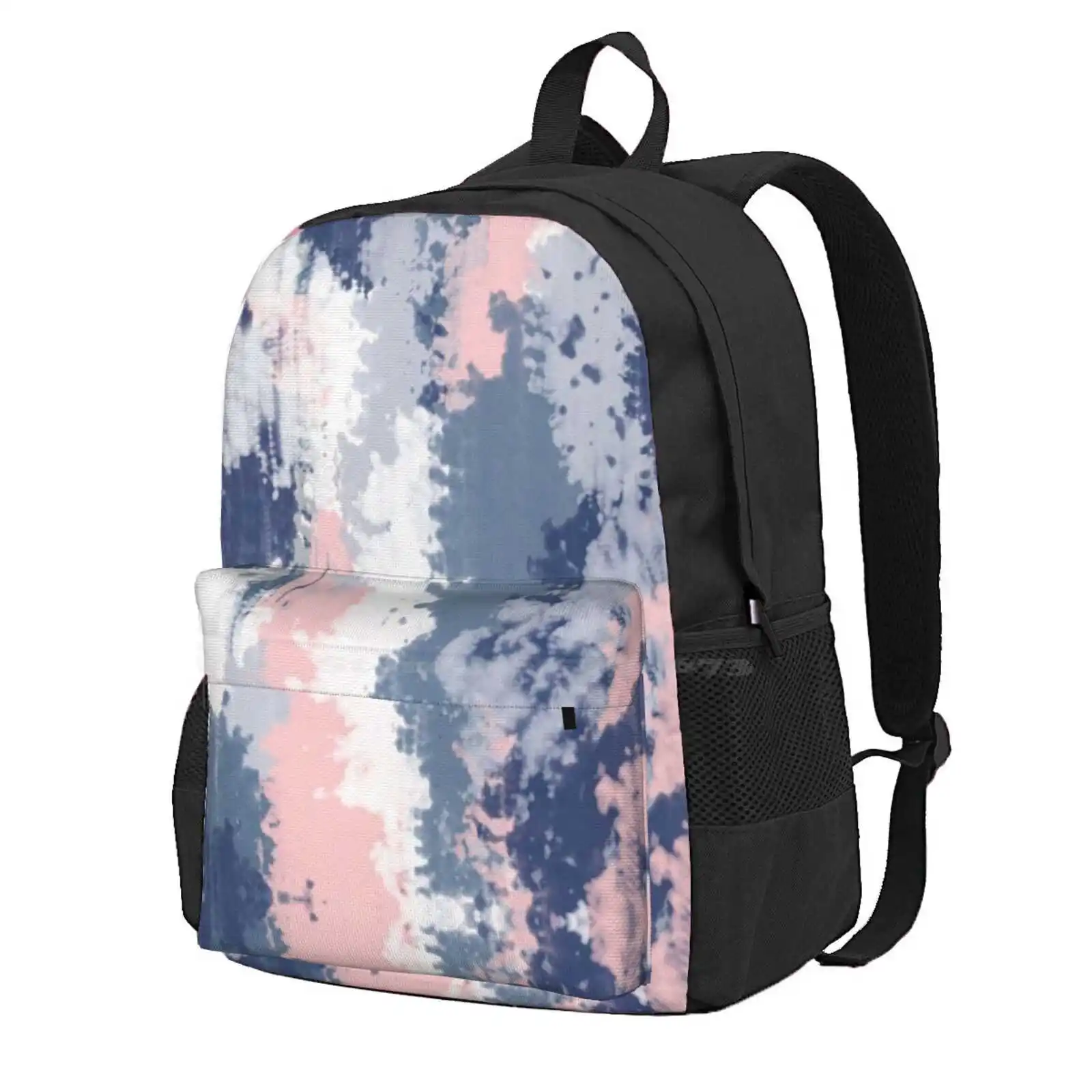 Abstract Art Print Hot Sale Schoolbag Backpack Fashion Bags Abstract Blue Navy White Grey Pink Blush Brushstroke