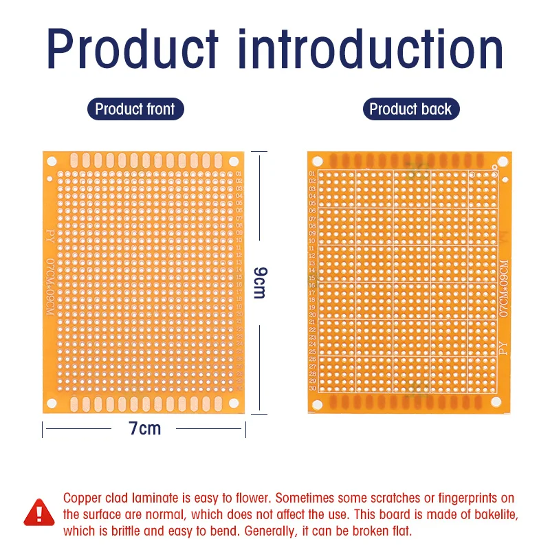 10pcs/Lot 7x9cm Single Side Universal Pcb Prototype Board 70x90mm Printed Circuit Boards Soldering PCB Board DIY Kit