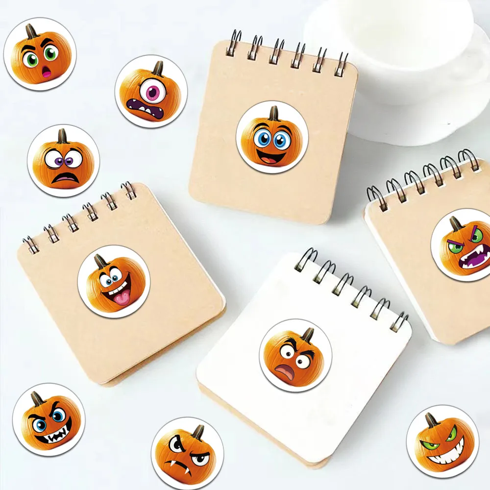 500PCS Kreative Halloween Kürbis Rolle Aufkleber Helm Dekoration DIY Wasser Tasse Telefon Fall Personalisierte Aufkleber
