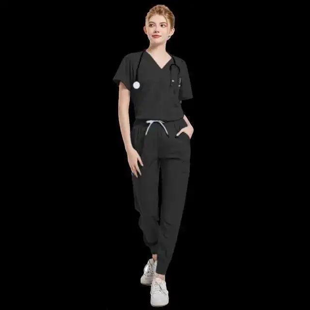 

Fashionable Scrubs Set Medical Women Nursing Scrub Overalls Beauty Salon SPA Work Wear Veterinaria Nurse Uniform For Hospital
