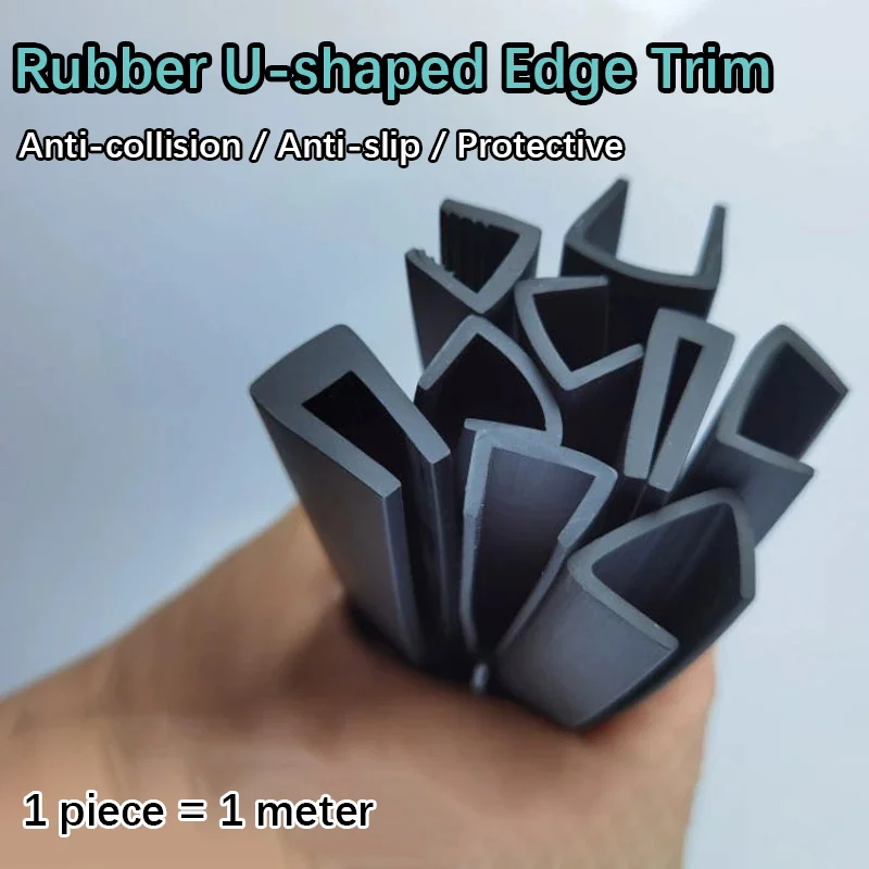 Rubber U-Shaped Anti-Collision Edge Strips Glass Channel Seals Retaining Seals for Home Safety Protection