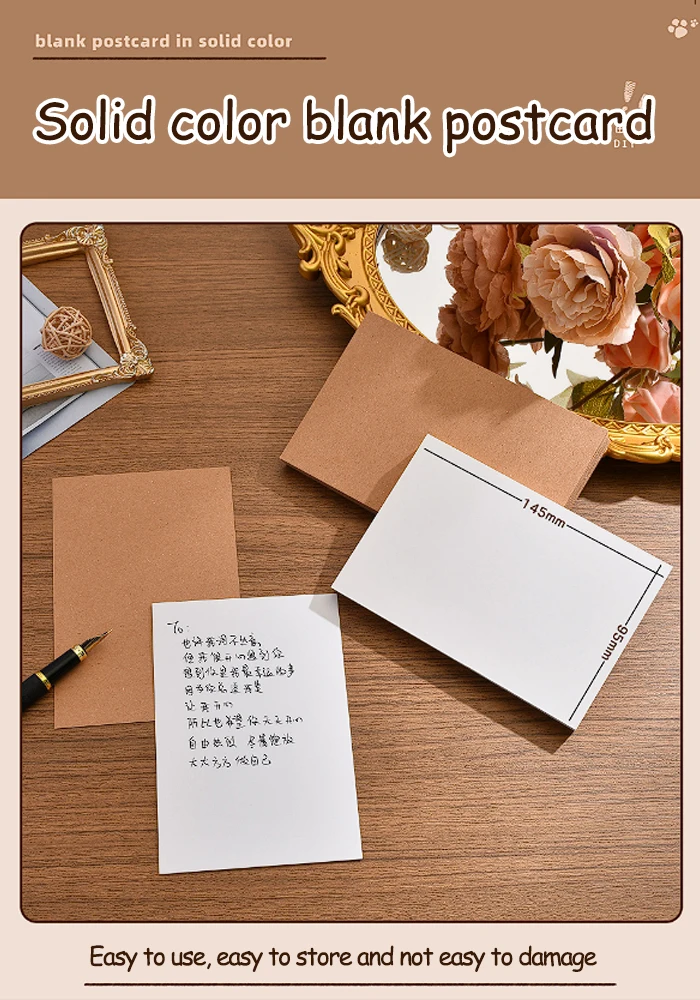 50/100 Stück verdickte leere Hartkarten – leere Bastelkarten, DIY-Kunstaarten, Lernkarten für DIY-Zeichnungen/Flash-Karten/Host-Notizen – Detail 4