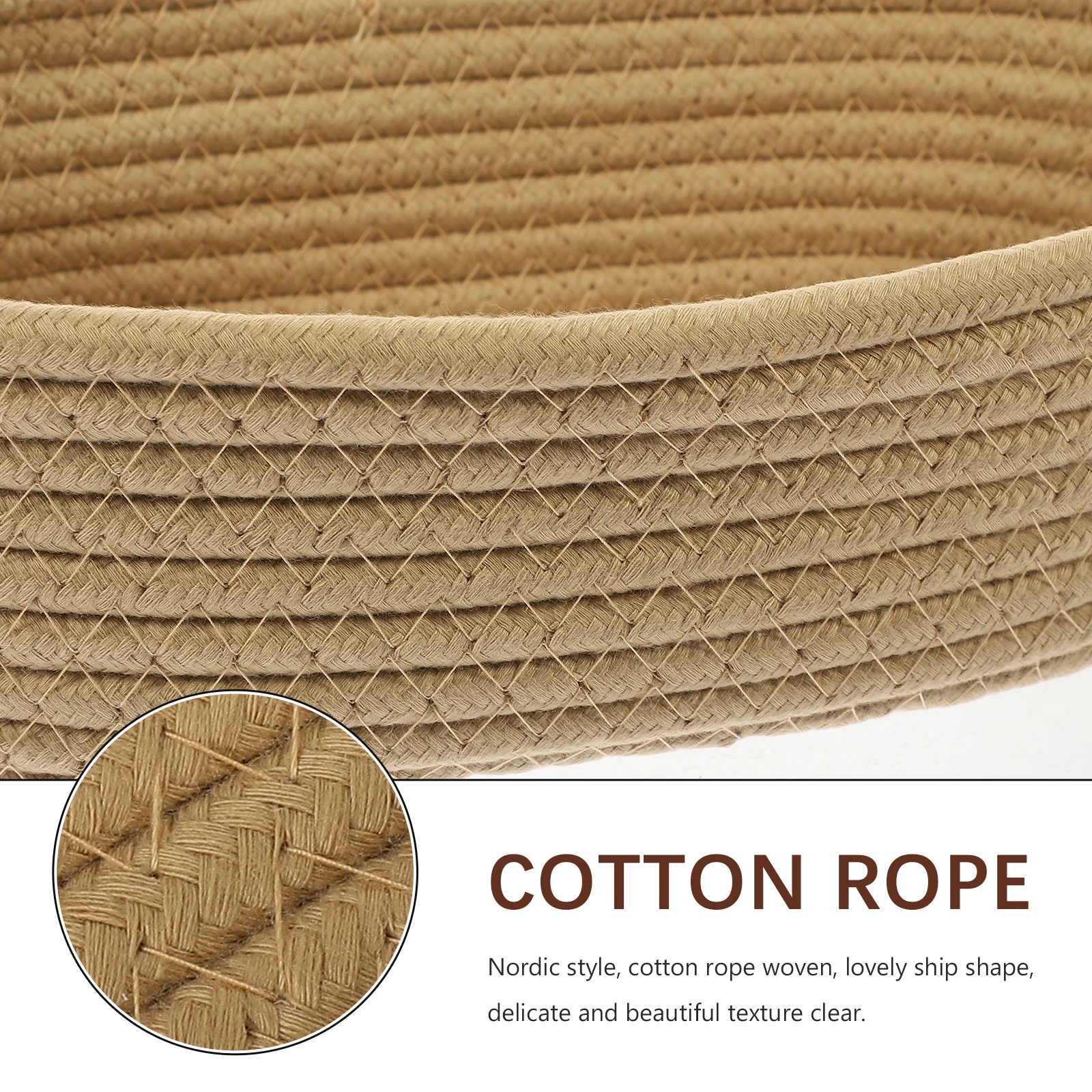 

Cotton Rope Woven Storage Basket Multi-Function Small Decorative Makeup Key Organizer Shallow Basket For Home Nursery