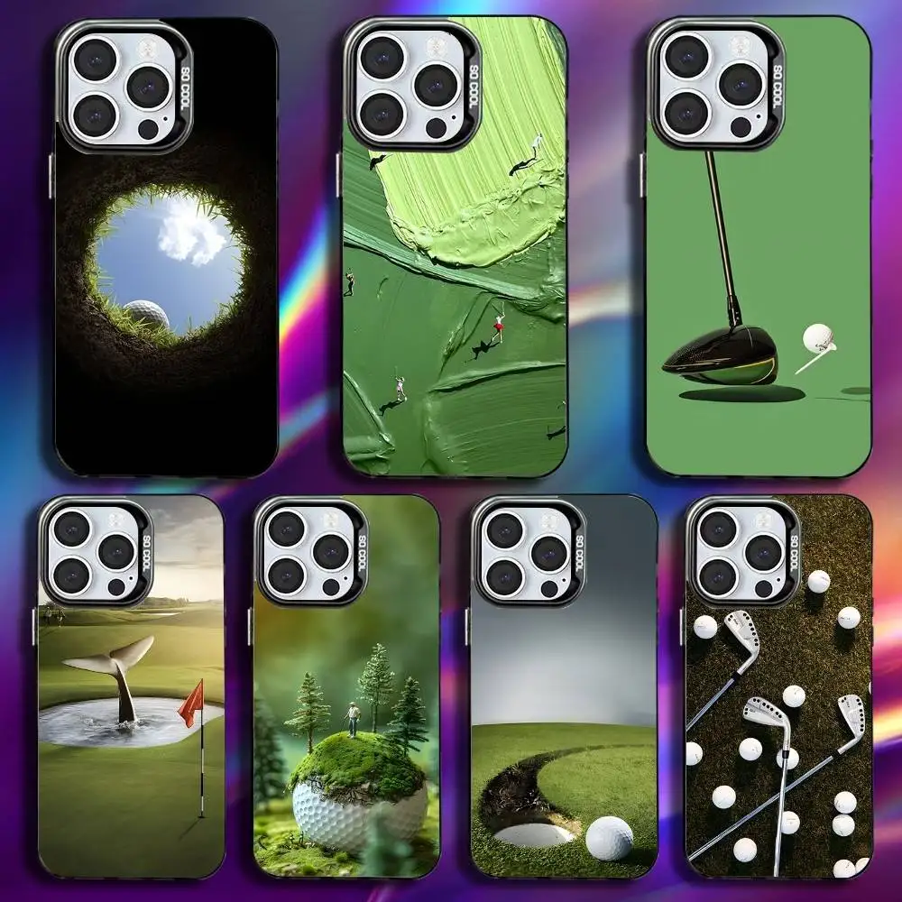 

Sport Golf Ball Phone Case For iPhone 17,16,15,14,13,12,11,Pro,Max,Plus,Mini,XS,SE Anti Fall Black Matte Hard Bumper