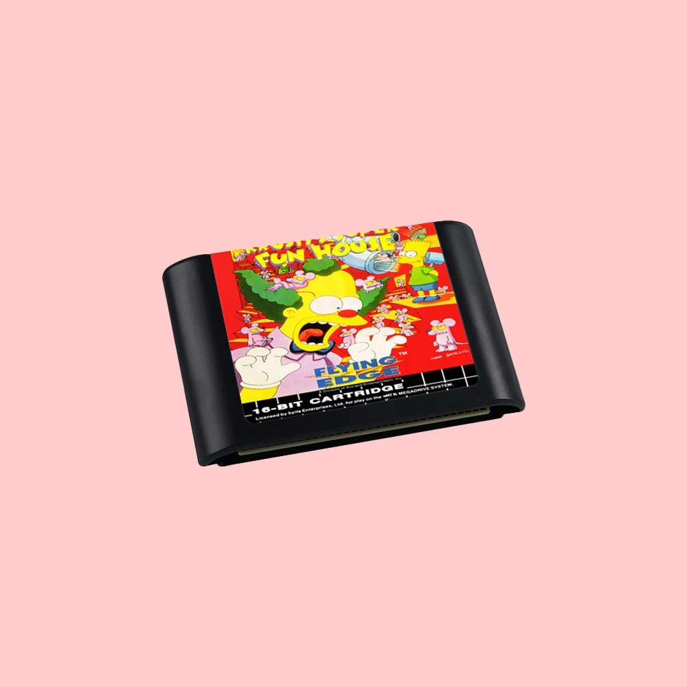 Krusty's Fun House EUR-Version Spielkartenbox-Handbuch für 16-Bit-Sega MD MegaDrive Genesis-Konsolen
