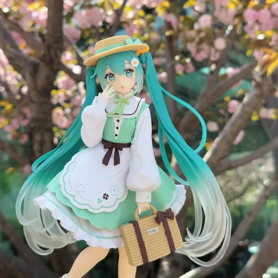 Hatsune miku desktop bonito figura de ação 20cm neko orelhas camiseta ver anime estatueta kawaii menina modelo brinquedo adorável decoração presente