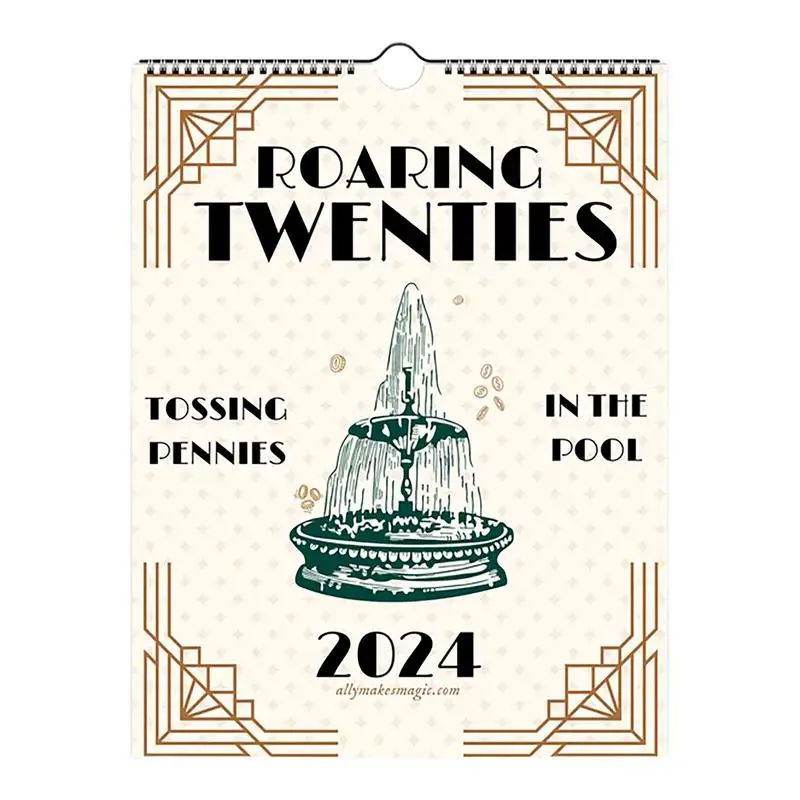 2024 Roaring Twenties Calendar Wall Decor Jan 2024 - Dec 2024 12 Monthly Calendar Planner Funny Calendar Gag Gifts