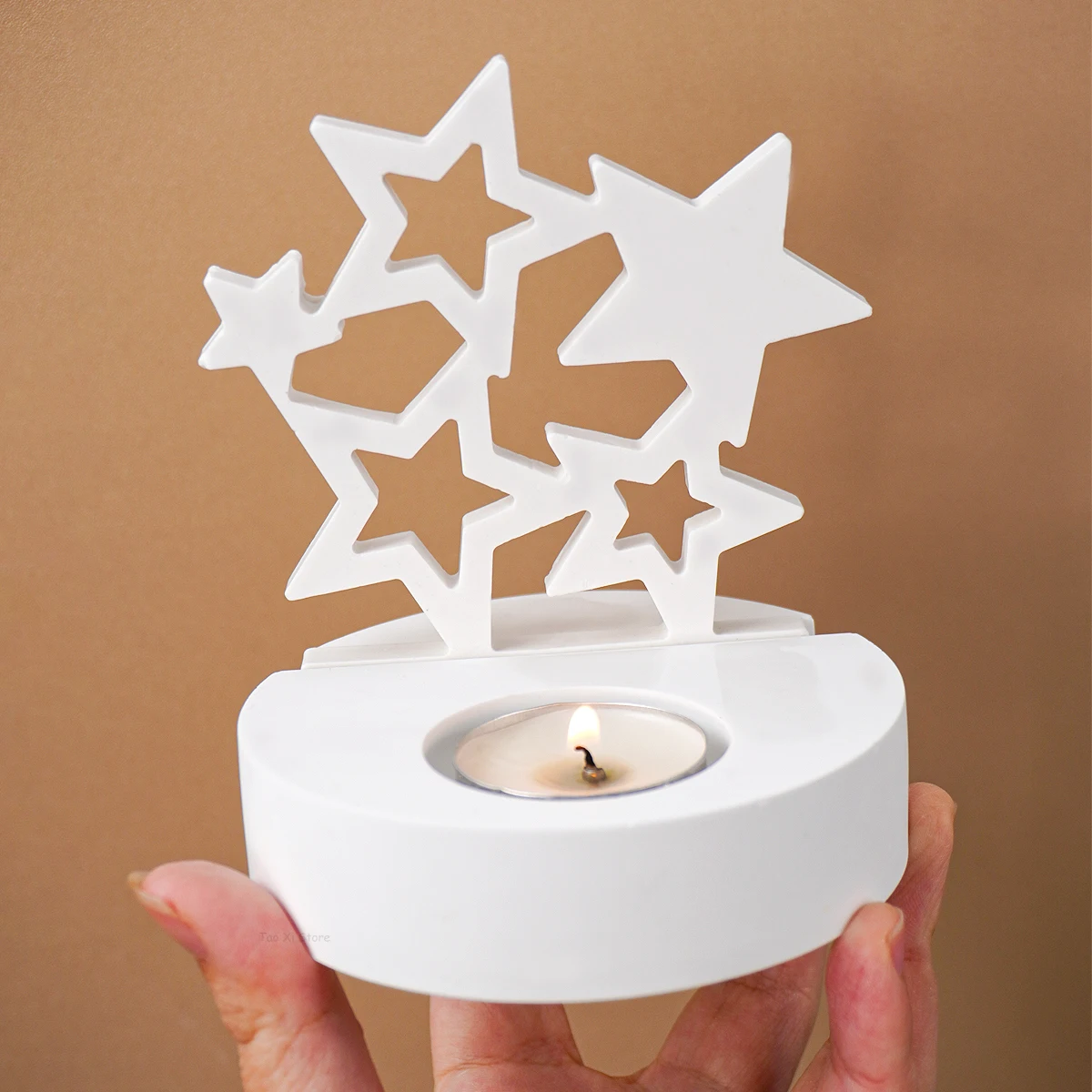 Star Candle Holder Silicone Mold DIY Stars Ornaments Making Plaster Concrete Resin Candlestick Molds Home Decor Craft Gifts