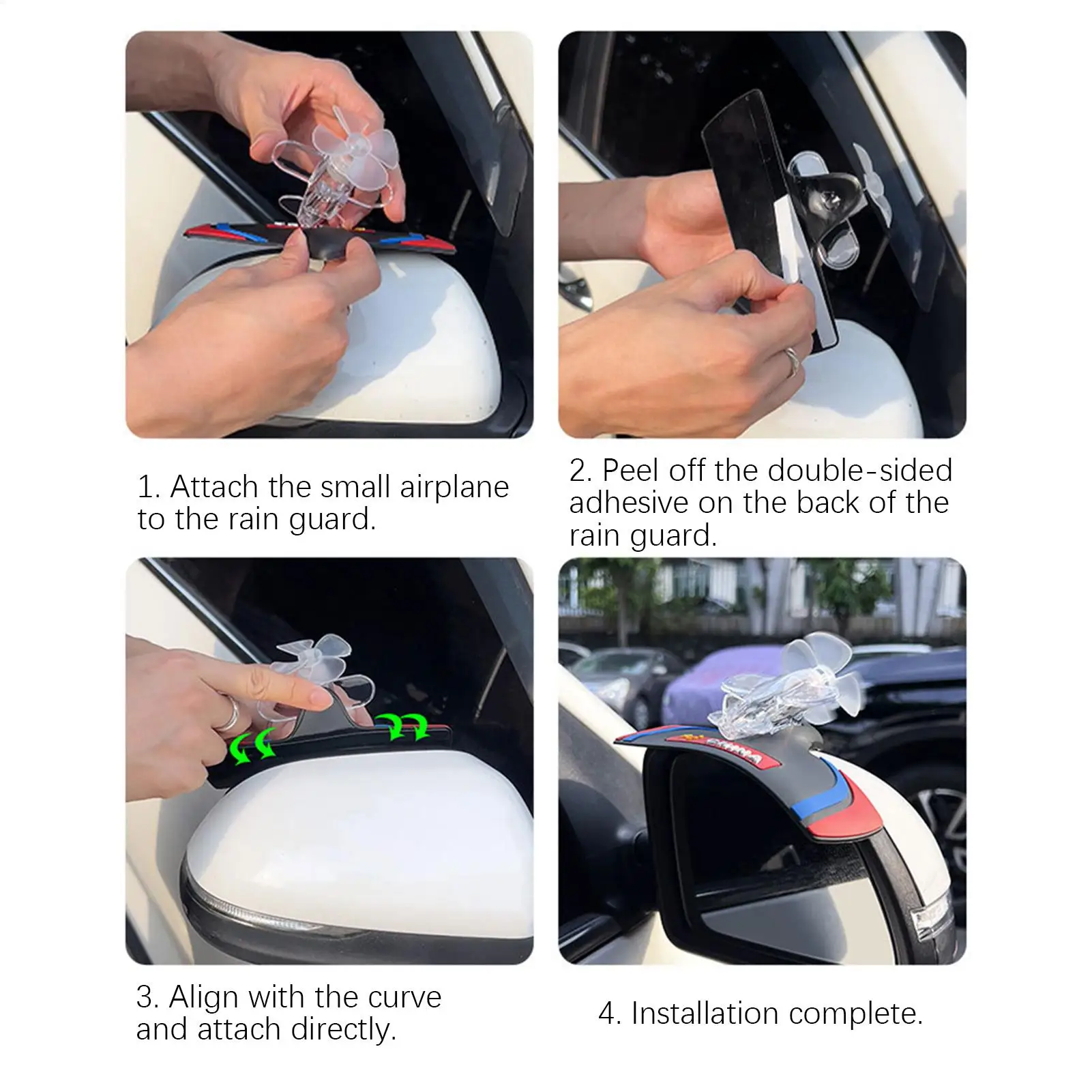 

Exterior Decor For Car Wind-Powered LED Airplane Auto Decoration Exterior Rearview Mirror Decor For Car Owners Drivers Women Men