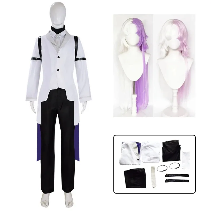 DY2025Sigma Cosplay BSD Bungo Stray Dogs disfraz de Cosplay Anime gabardina uniforme traje Sigma peluca traje de fiesta de Halloween para hombres y mujeres