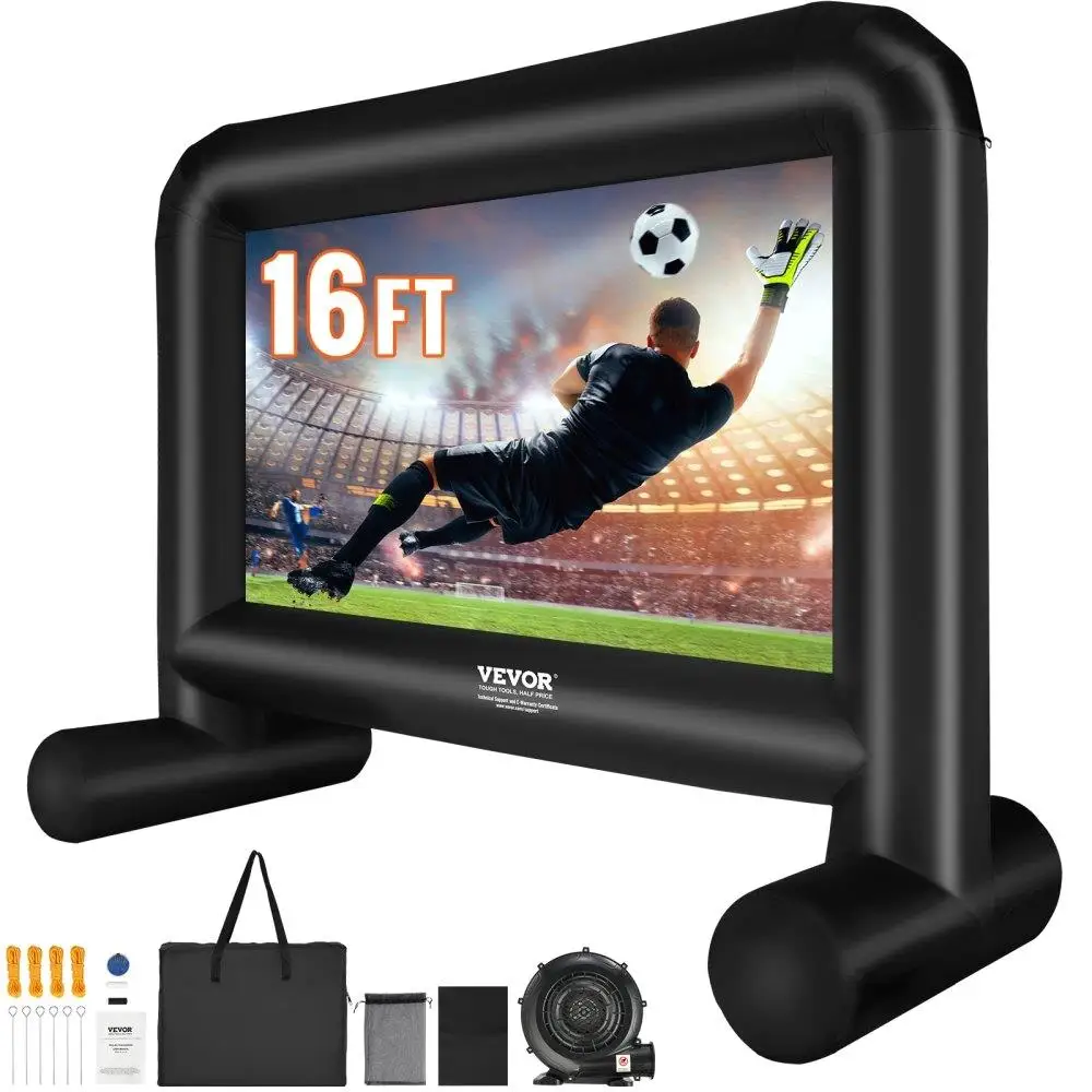 

Inflatable Movie Screen, 16 FT（192inch） Inflatable Projector Screen for outside with Blower and Carrying Bag, Front/Rear