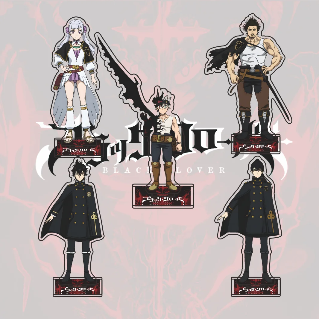 Black Clover Acrylic Stand Asta Noelle Yami Yuno Uniform Outfit Standee Desk Decor Anime Birthday Gift For Manga Fans Keychain