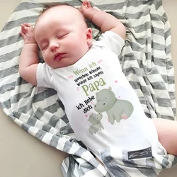 If I Could Speak I Would Say Daddy I Love You Printed Baby Bodysuit Newborn Short Sleeve Romper Funny Infant Jumpsuit Clothes