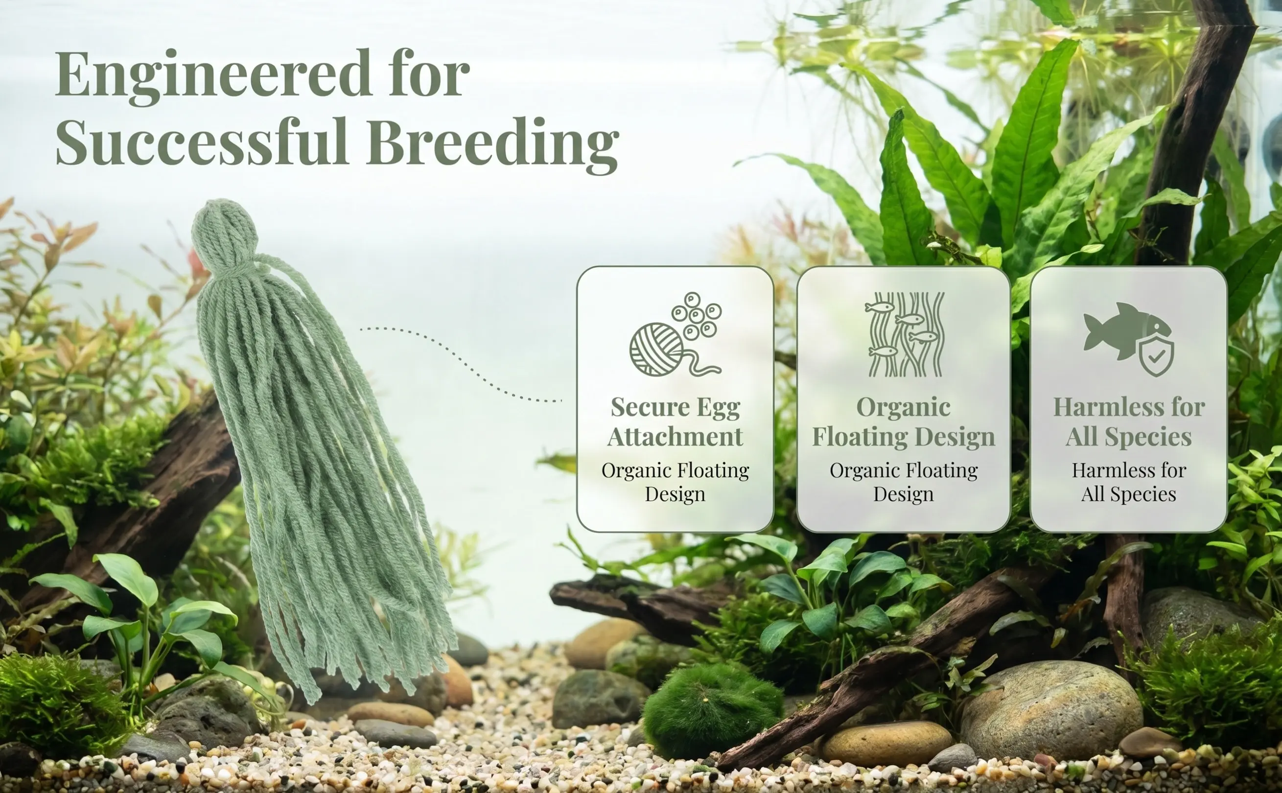 5Pcs Fish Tank Spawning Mop Floating Design for Egg Laying Breeding Hiding Resting Spot Angelfish Shrimp Aquatic Pet Breeding