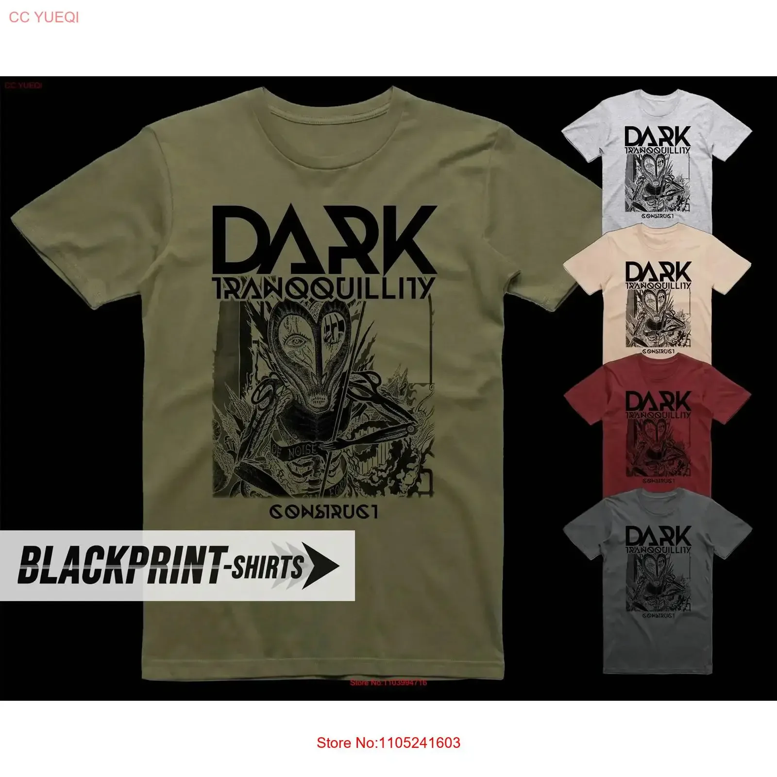 T-shirt Dark Tranquility Construct V2 en coton pour hommes, toutes tailles S 5XL, 18 couleurs, affiche du groupe, couverture d'album vintage, délavé