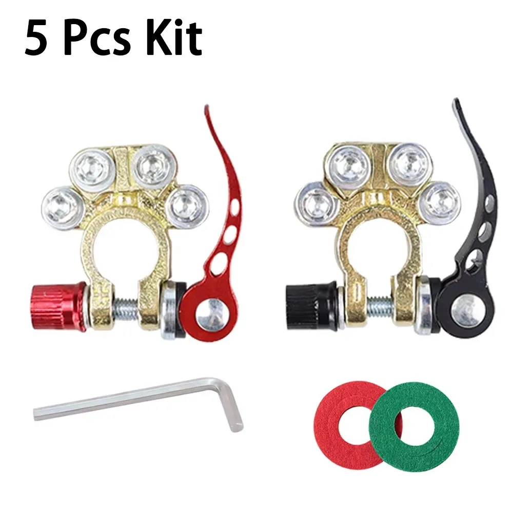 5Pcs  Auto Battery Quick Disconnect Terminal Car Battery Connector Kit Battery Universal Cable Adapter Vehicles SUV Truck