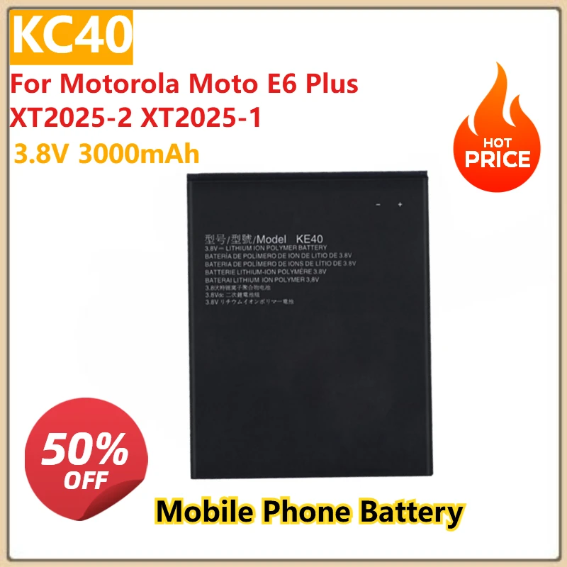 

KC40 аккумулятор для телефона KC40 3,8 В 3000 мАч для Motorola Moto E6 Plus XT2025-2 XT2025-1, новинка, высокое качество