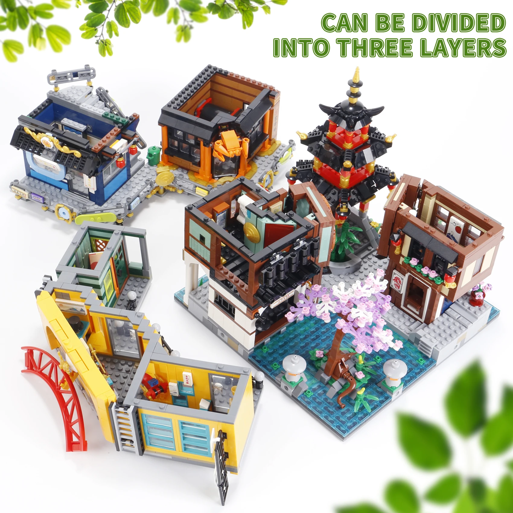 4184PCS Creative Hong Kong City Building Blocks Chinese Style Street View Architecture Assemble Bricks Toys Gift For Adult Kids