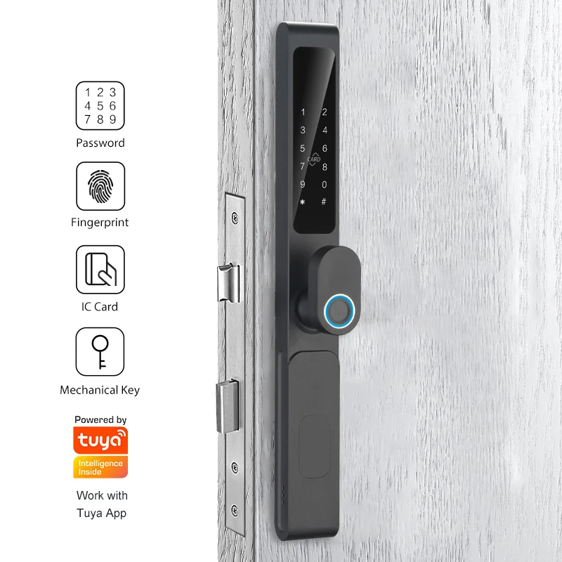 IP65 Waterproof Tuya Smart WiFi Fingerprint Digital Electronic Lock for Home Apartments