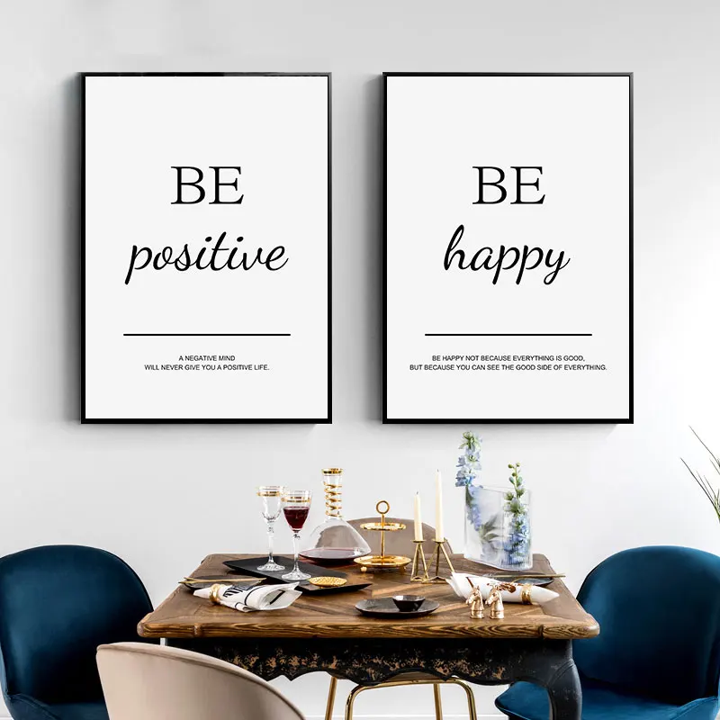 Modern Living Room Simple Decorative Picture Inspirational Wall Art Poster Print Positive Quote Painting on Canvas Home Decor