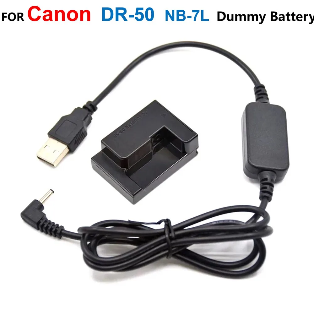 

DR-50 DC Coupler NB-7L Fake Battery+ACK-DC50 USB Power Cable Adapter For Canon PowerShot G10 G11 G12 SX30 IS SX30IS SX Series