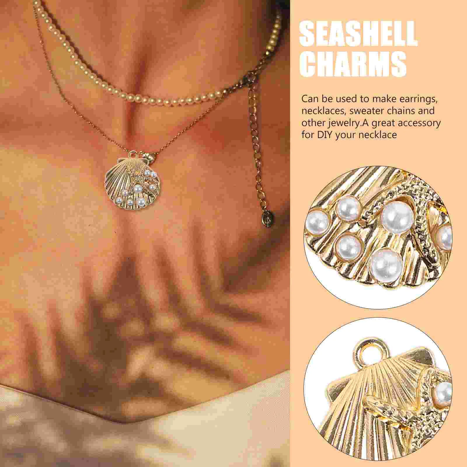 Conch Pendant Jewelry Seashell Charms for Making DIY Decor Earrings Dangle Drop Alloy Shaped Pendants