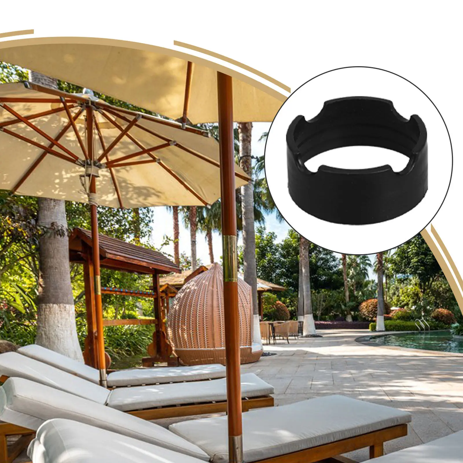 Patio Umbrella Base Sleeve Heavy Duty Plastic Outdoor Umbrella Base Stand Holder for Deck Railing Mount Balcony Courtyard