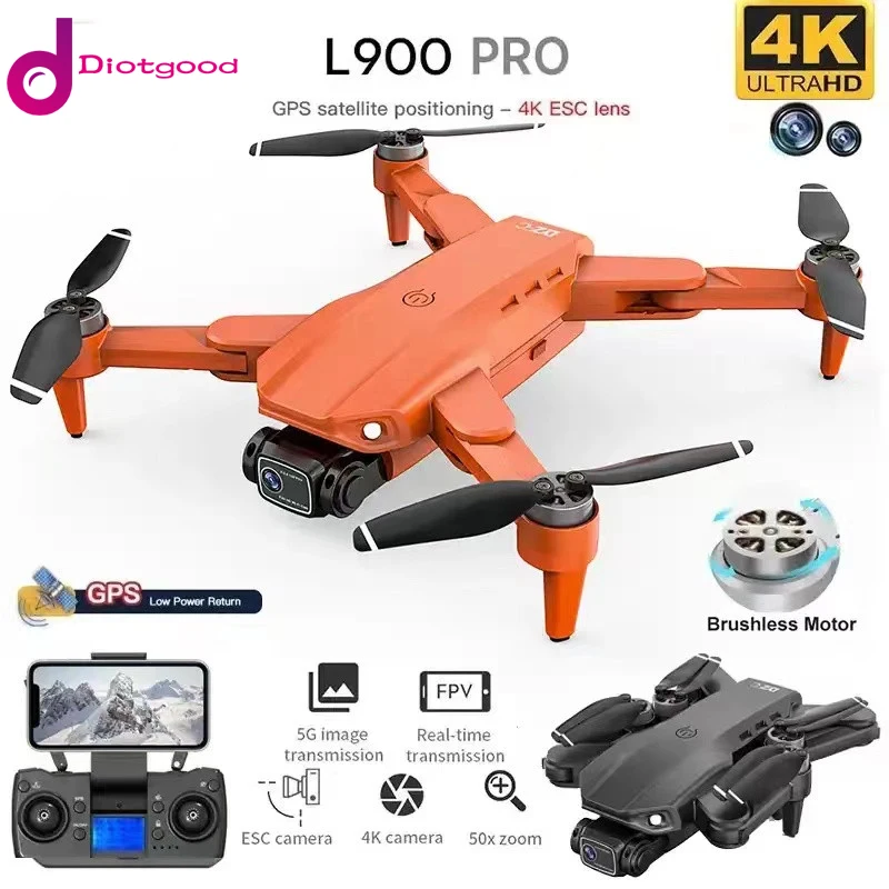 L900 PRO 4K GPS Drone con fotocamera motore Brushless 5G FPV Quadcopter 1.2km 25min RC elicottero Dual Camera Drone VS KF102