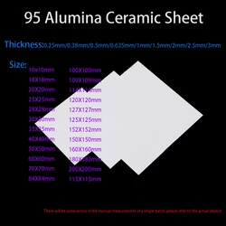 95 Alumina Ceramic Sheet, Square Corundum Wear-Resistant Insulation And Heat Dissipation Ceramic Sheet Thickness0.2/0.5/1/2/3mm