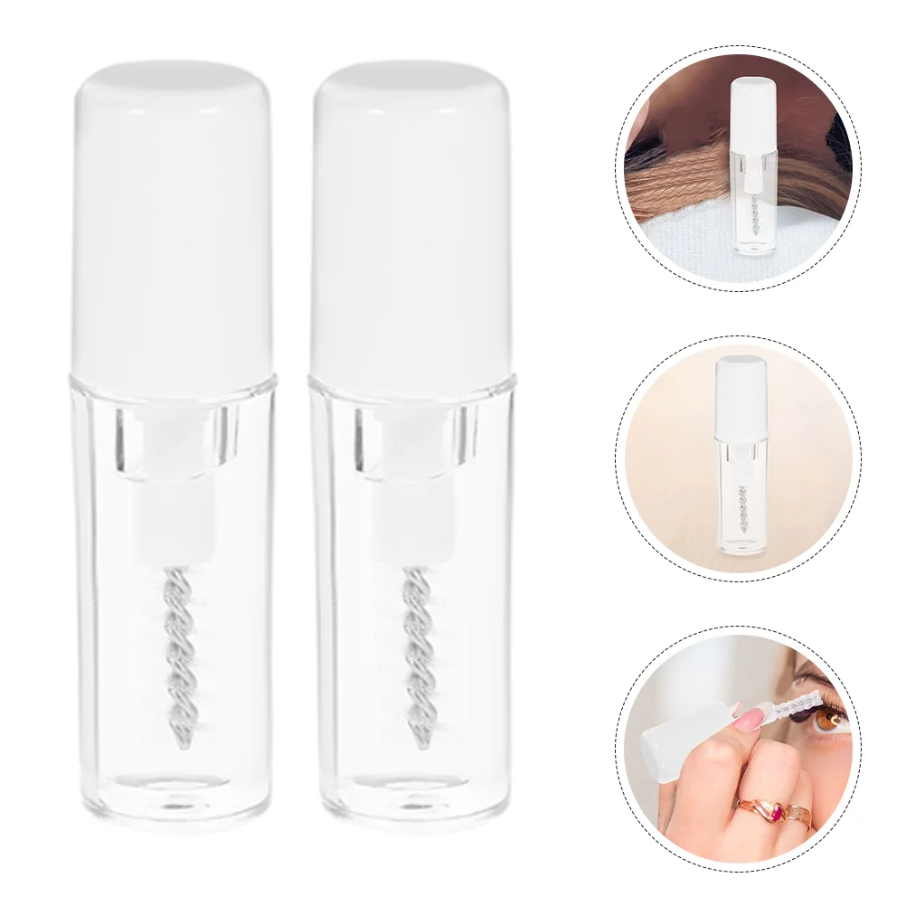 2 Pcs Eyelash Raincoat Tubing Mascara Brow Gel Clear Brows Make up Mini Makeup Plastic Eyebrow