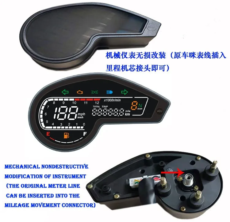 Motorcycl Honda NXR150 NXR125 Bros 2003-2014 CRV Digital LED  Odometer Speedometer Tachometer XR150 GY200 Mexico Brazil Colombia