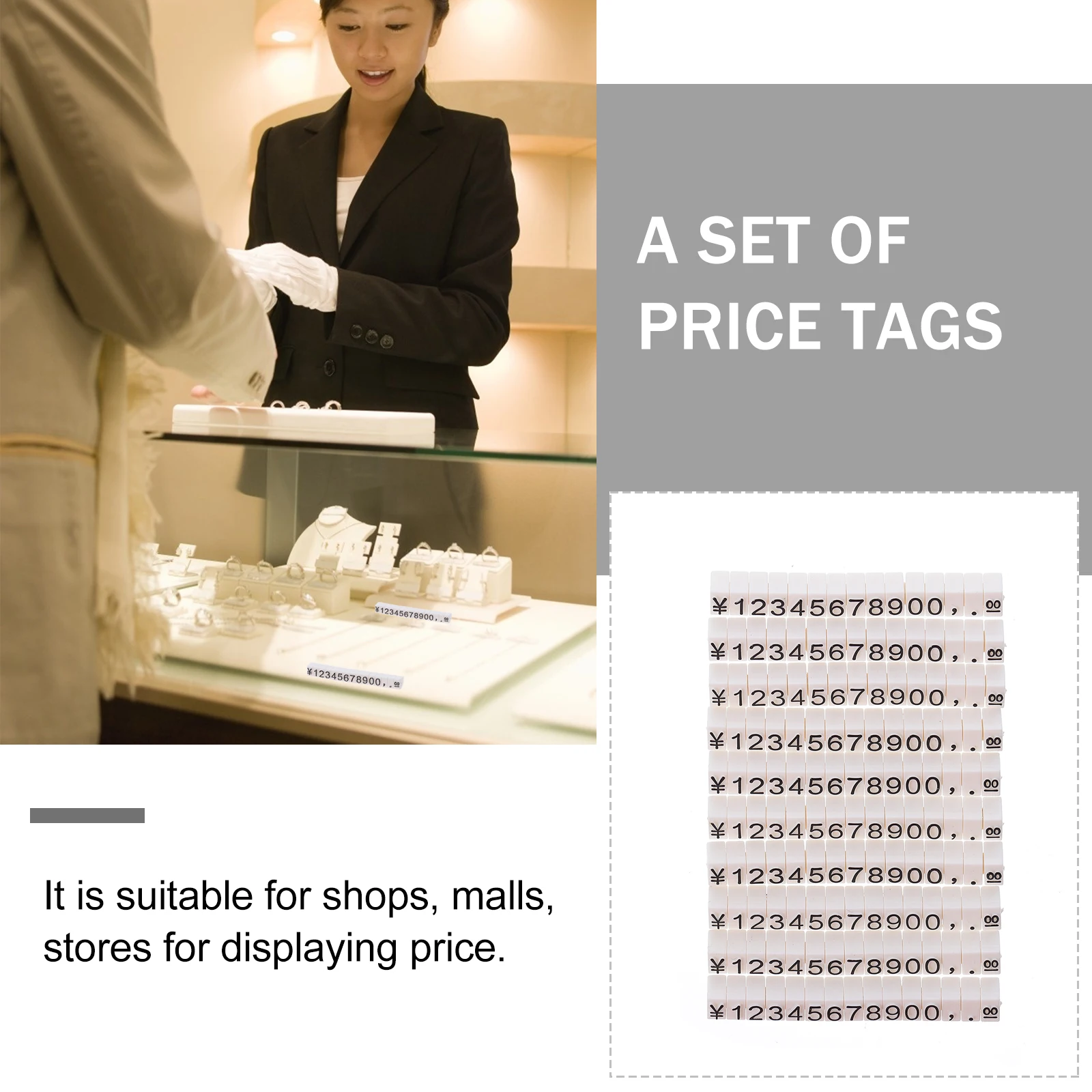 

10pcs Price Display Boards Plastic Adjustable Numbered Labels For Store Commodity Price Boards Jewelry Supermarket Use