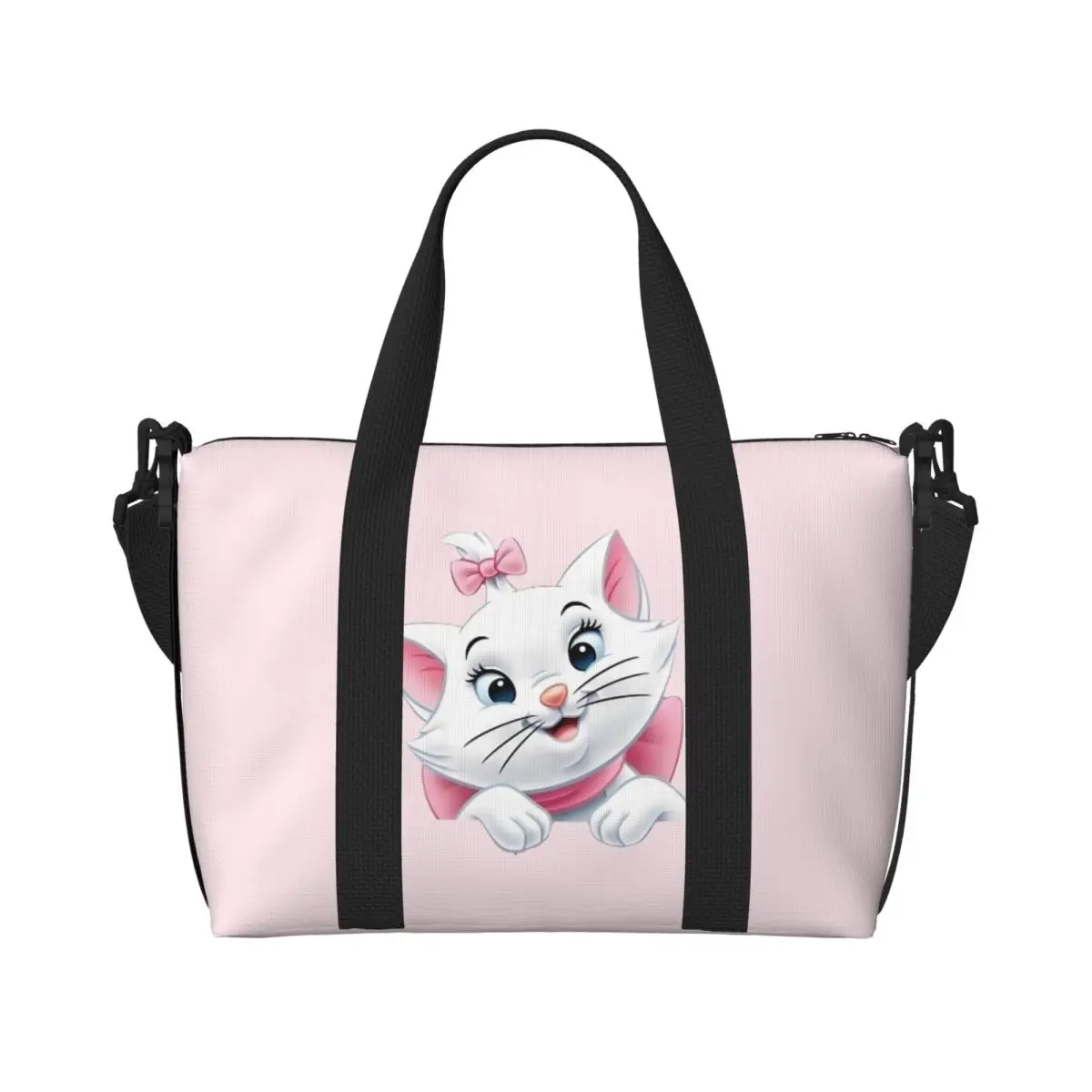 

Большая большая сумка-тоут Marie Cat для женщин, милая персидская сумка-шоппер на плечо с котом, пляжная дорожная сумка для спортзала