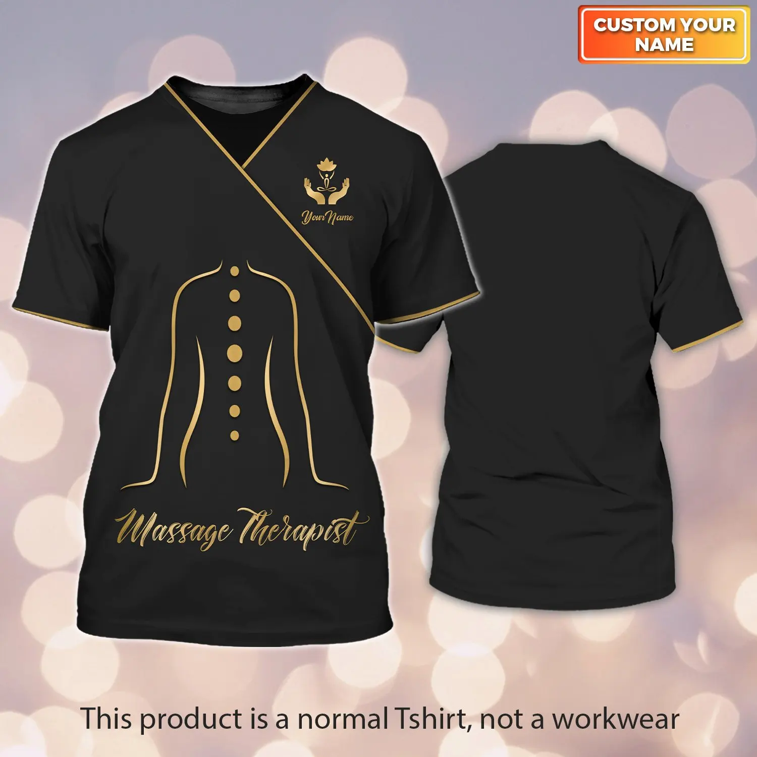 Summer New Male Massage Therapist Personalized Customized Logo Workwear T-Shirt Skincare Beautician O-Neck Loose Unisex Shirt